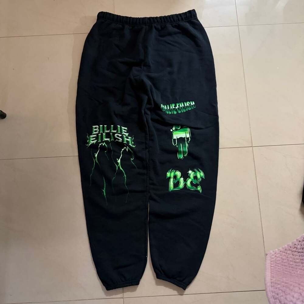 Hot Topic Billie Eilish Green Lightning Sweatpants